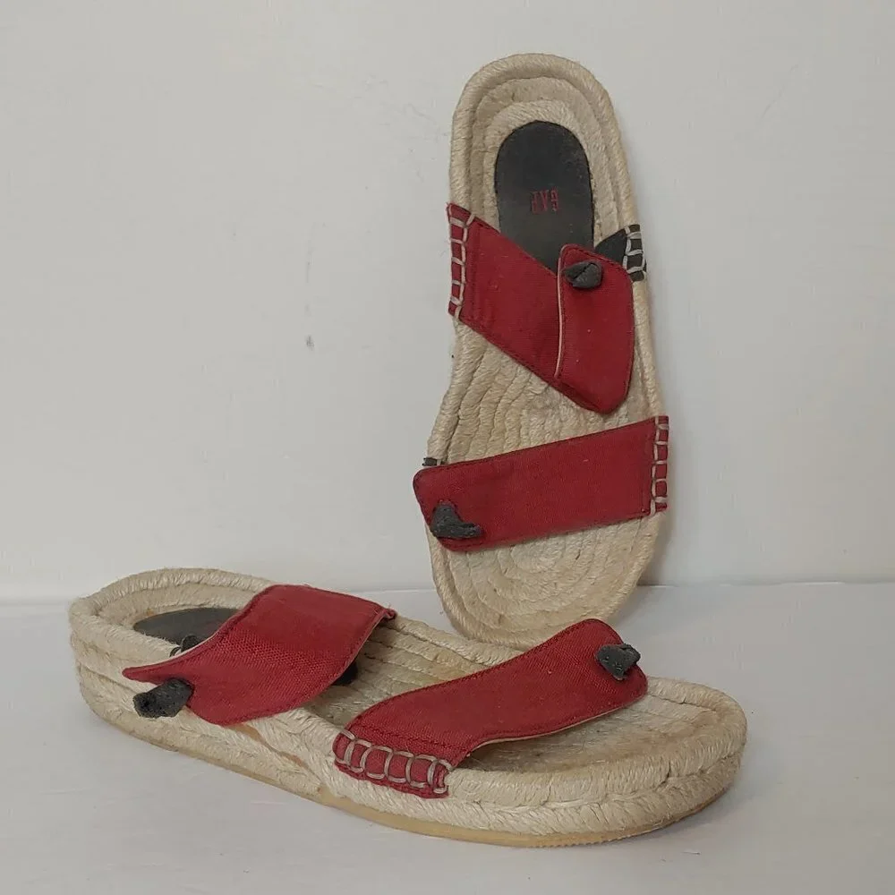 GAP Slip On Platform Espadrilles Sandals  Leather Preppy Retro 90's‎ Y2K Boho